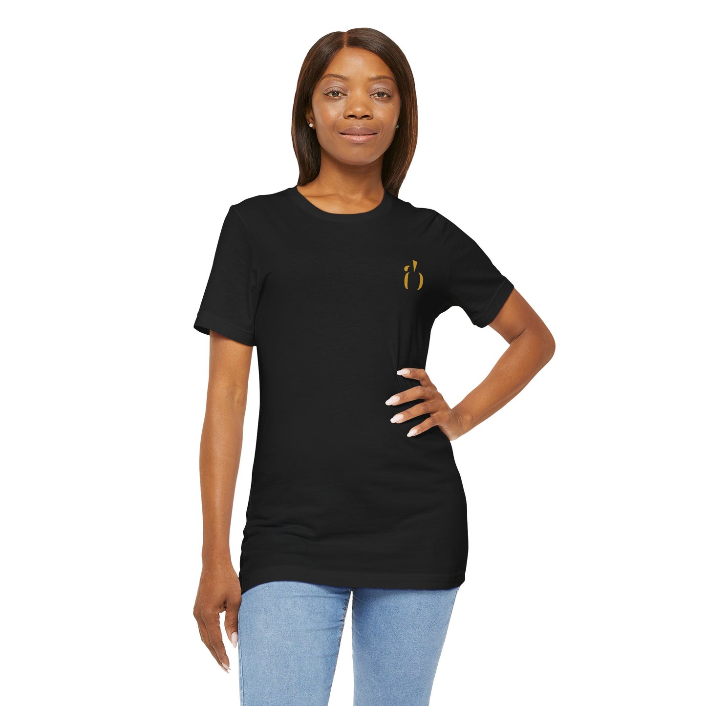 Abundance Builders Gold Monogram Short Sleeve T-Shirt. Minimal design. Maximum intention.