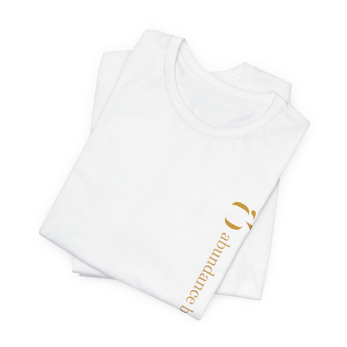 Abundance Builders Vertical Gold Logo Short Sleeve T-Shirt. Minimalist. Comfortable. Purpose-built.