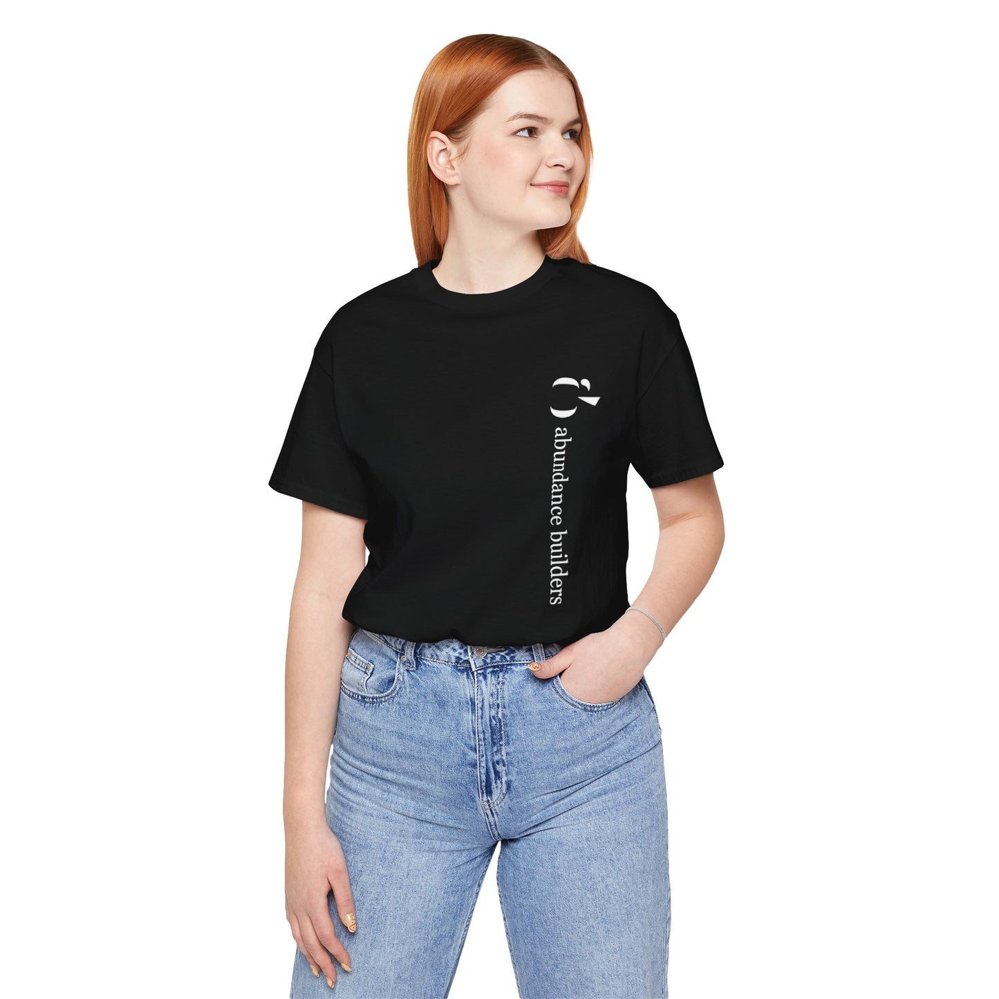 Abundance Builders Vertical Logo Short Sleeve Tee. Minimalist. Comfortable. Purpose-built.