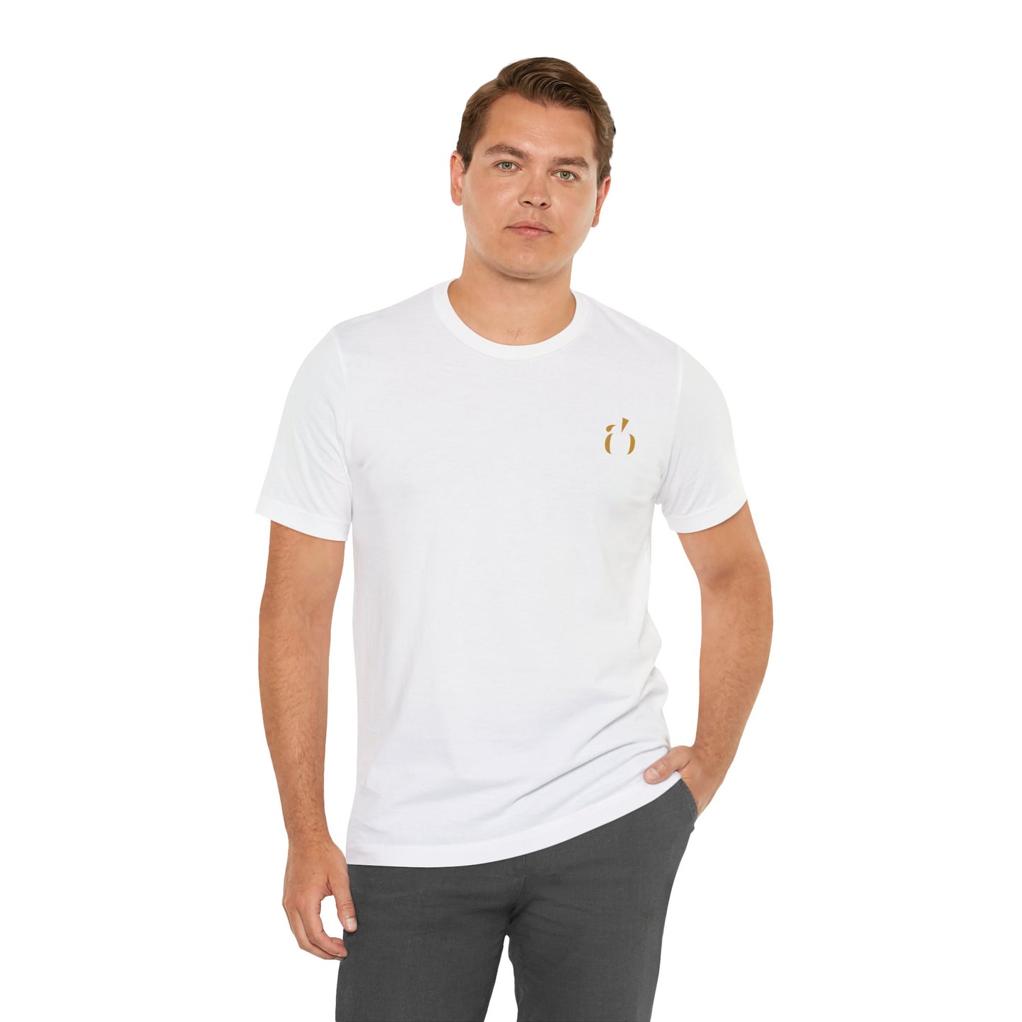 Abundance Builders Gold Monogram Short Sleeve T-Shirt. Minimal design. Maximum intention.