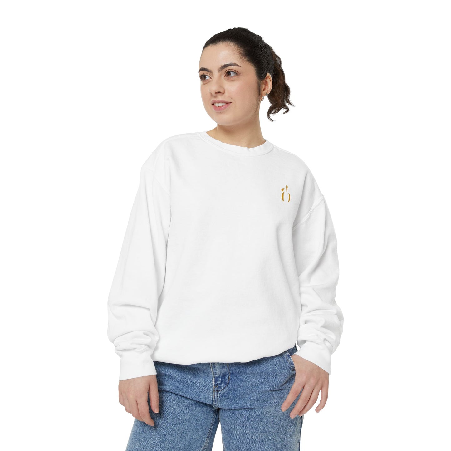 Abundance Builders Gold Emblem Crewneck — Clean. Calm. Iconic. (Personalizable)