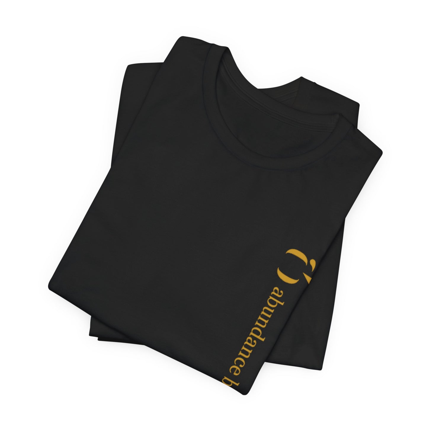 Abundance Builders Vertical Gold Logo Short Sleeve T-Shirt. Minimalist. Comfortable. Purpose-built.