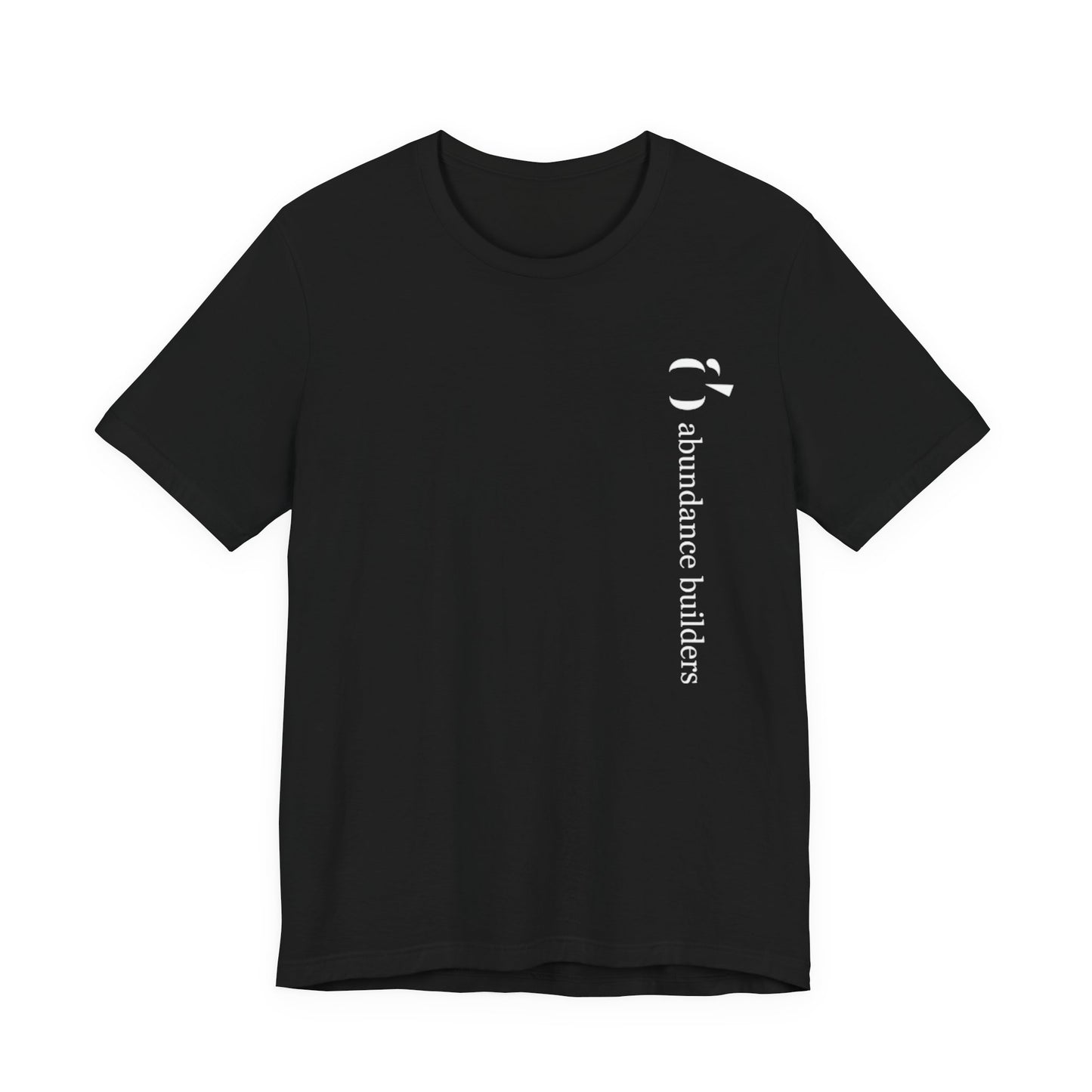Abundance Builders Vertical Logo Short Sleeve Tee. Minimalist. Comfortable. Purpose-built.