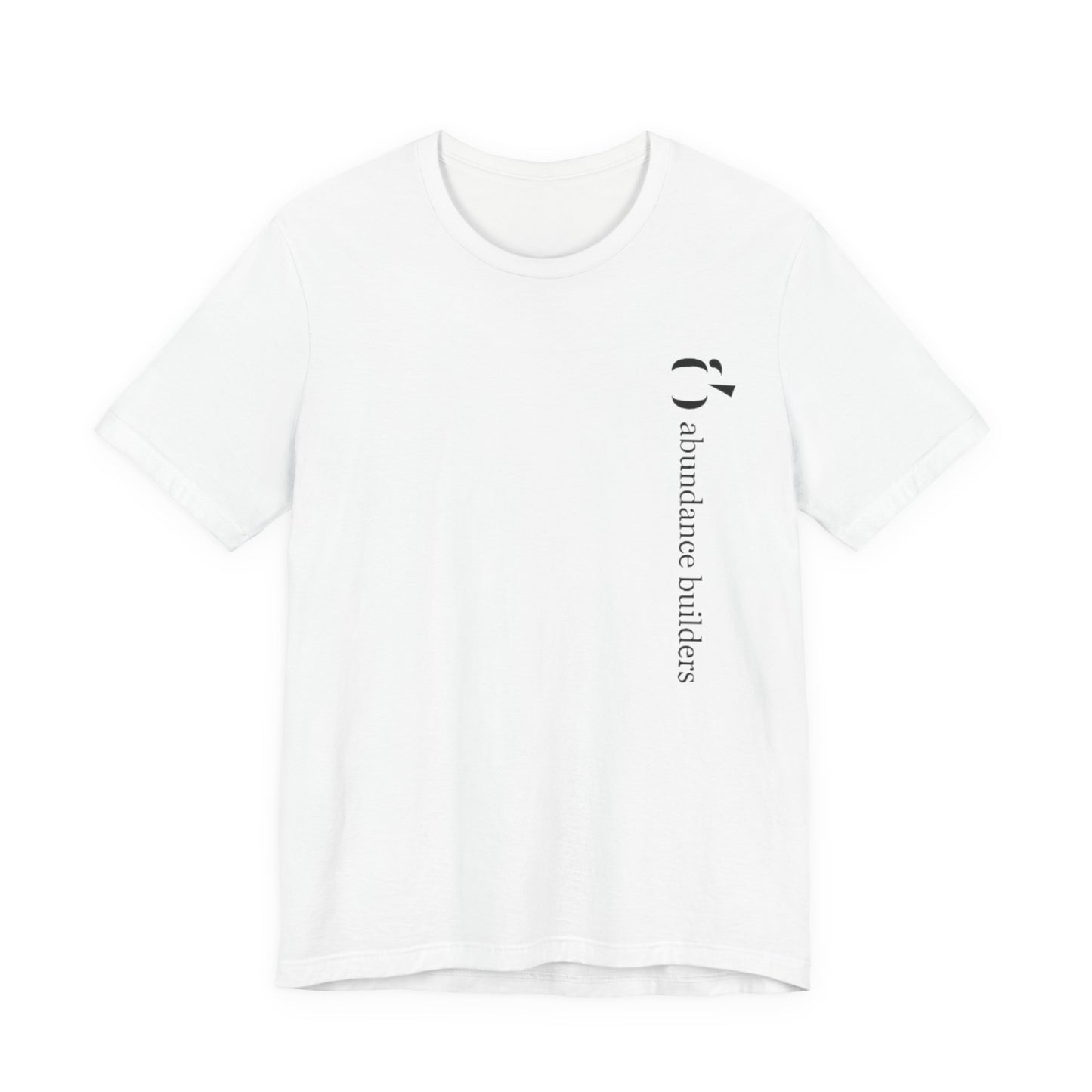 Abundance Builders Vertical Logo Short Sleeve Tee. Minimalist. Comfortable. Purpose-built.