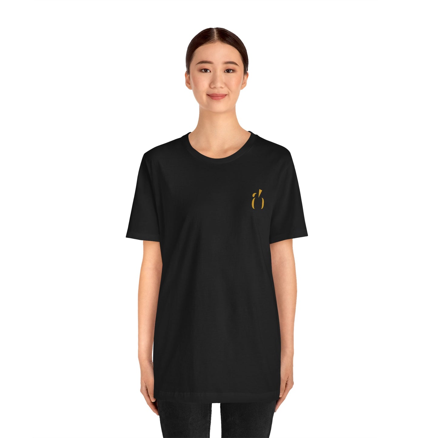 Abundance Builders Gold Monogram Short Sleeve T-Shirt. Minimal design. Maximum intention.