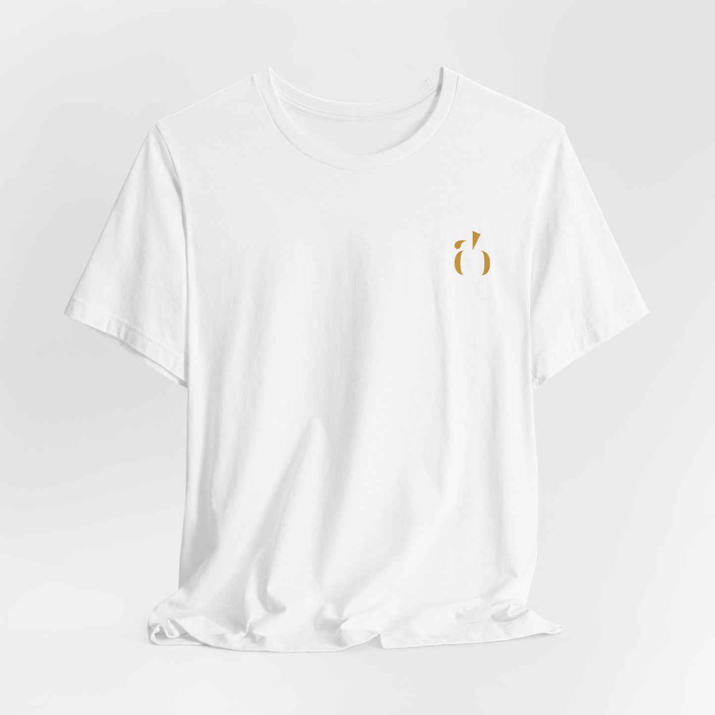 Abundance Builders Gold Monogram Short Sleeve T-Shirt. Minimal design. Maximum intention.