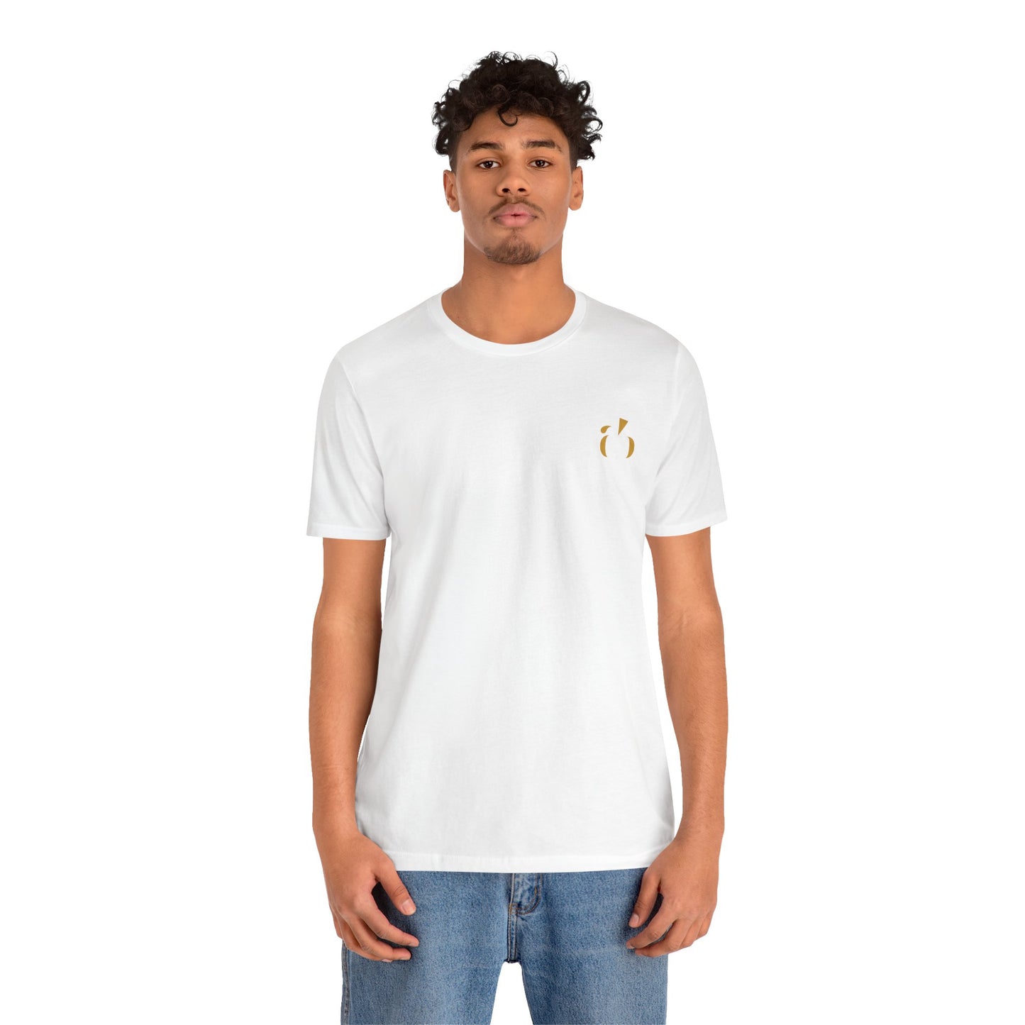 Abundance Builders Gold Monogram Short Sleeve T-Shirt. Minimal design. Maximum intention.