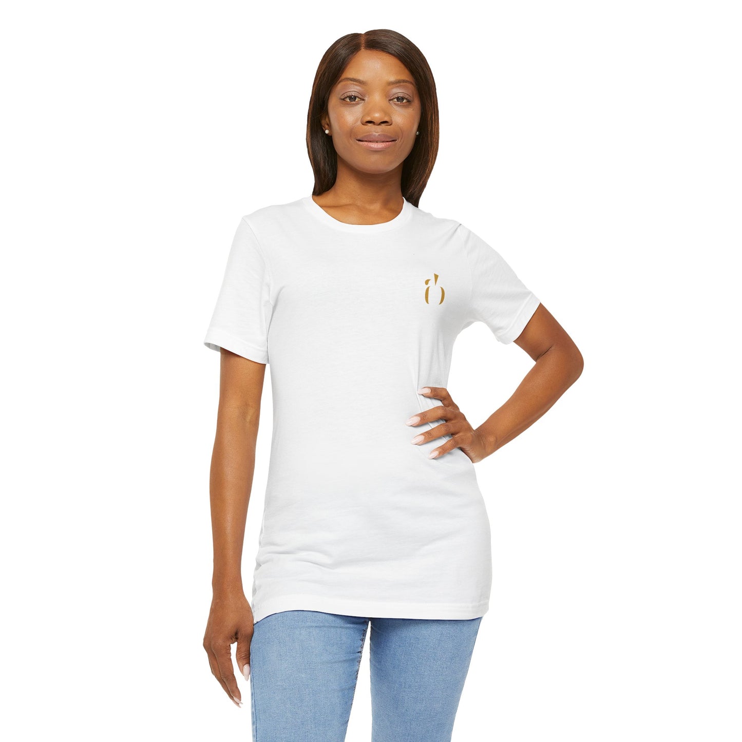 Abundance Builders Gold Monogram Short Sleeve T-Shirt. Minimal design. Maximum intention.