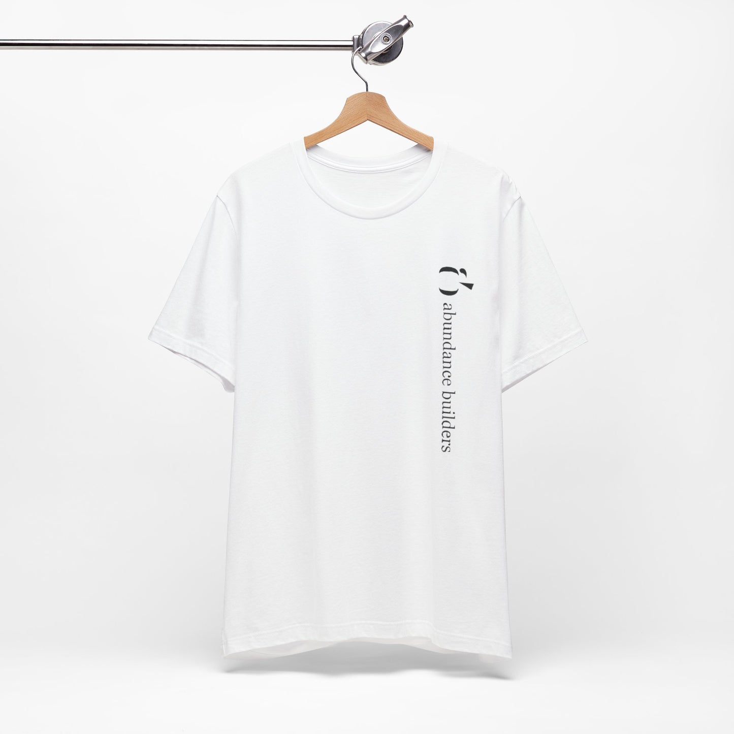 Abundance Builders Vertical Logo Short Sleeve Tee. Minimalist. Comfortable. Purpose-built.