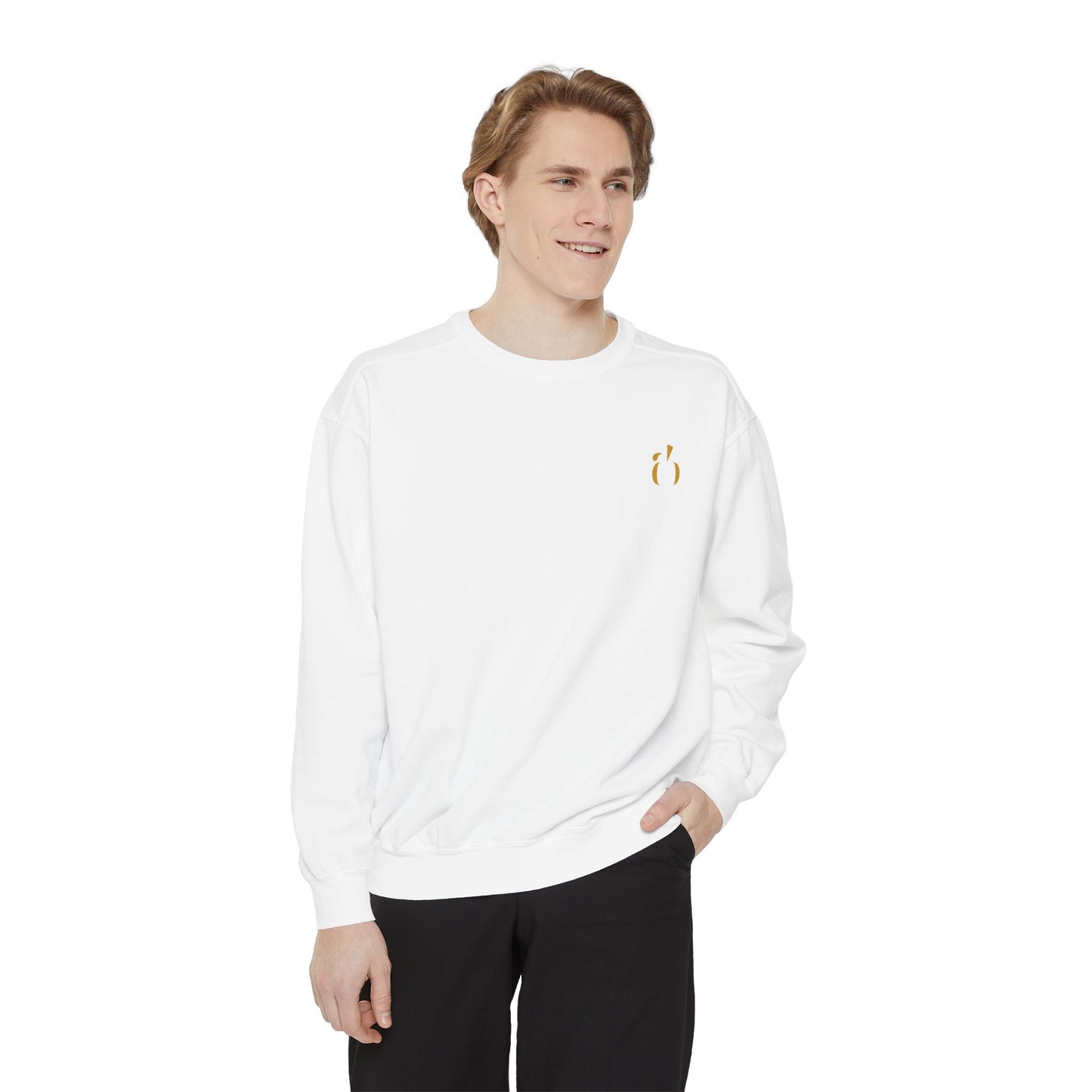 Abundance Builders Gold Emblem Crewneck — Clean. Calm. Iconic. (Personalizable)